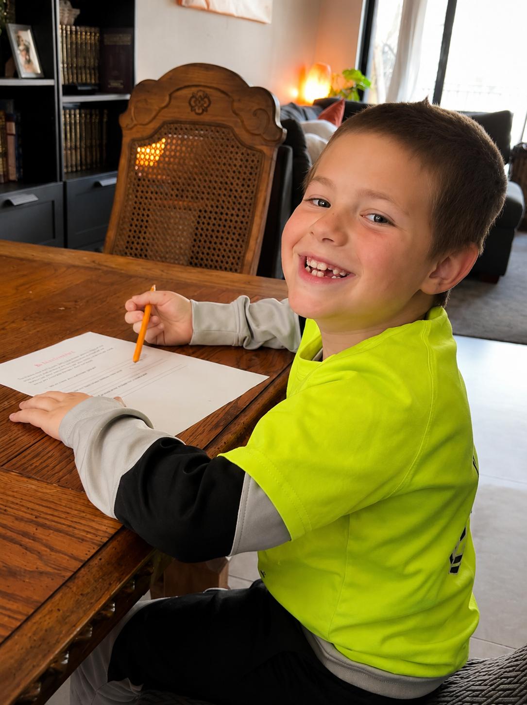 Student working during a learning session